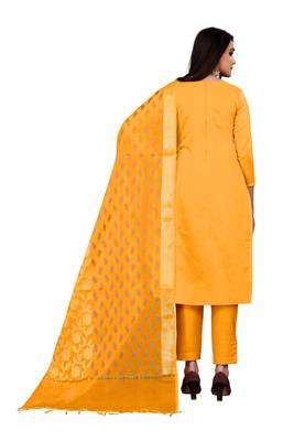 Yellow block print banarasi salwar 2