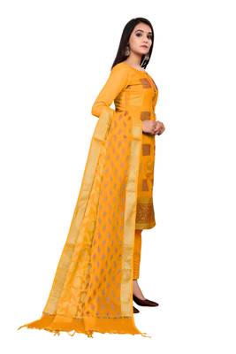Yellow block print banarasi salwar 3