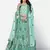 sweet Sky-blue Thread, Zari, and Sequins Embroidered georgette semi stitched lehenga