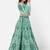 sweet Sky-blue Thread, Zari, and Sequins Embroidered georgette Semi Stitched Lehenga