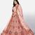 prepossessing Peach Thread, Zari, and Sequins Embroidered georgette semi stitched lehenga