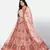 prepossessing Peach Thread, Zari, and Sequins Embroidered georgette semi stitched lehenga