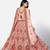 prepossessing Peach Thread, Zari, and Sequins Embroidered georgette semi stitched lehenga