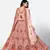 prepossessing Peach Thread, Zari, and Sequins Embroidered georgette semi stitched lehenga