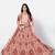 prepossessing Peach Thread, Zari, and Sequins Embroidered georgette semi stitched lehenga