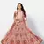 prepossessing Peach Thread, Zari, and Sequins Embroidered georgette semi stitched lehenga