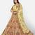 striking Yellow Thread, Zari, and Sequins Embroidered georgette Semi Stitched Lehenga