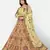 striking Yellow Thread, Zari, and Sequins Embroidered georgette semi stitched lehenga