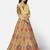 striking Yellow Thread, Zari, and Sequins Embroidered georgette Semi Stitched Lehenga