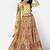 striking Yellow Thread, Zari, and Sequins Embroidered georgette Semi Stitched Lehenga