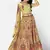striking Yellow Thread, Zari, and Sequins Embroidered georgette semi stitched lehenga