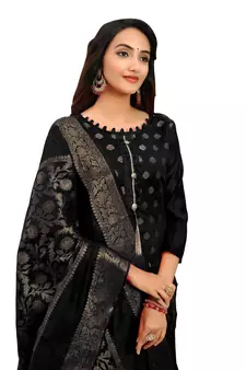 Black Jacquard Banarasi Salwar