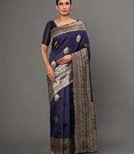 Glemora NevyBlue Fancy Ethnic Wear Silk Blend Banarasi Traditional Saree