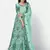 sweet Sky-blue Thread, Zari, and Sequins Embroidered georgette semi stitched lehenga