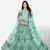 sweet Sky-blue Thread, Zari, and Sequins Embroidered georgette semi stitched lehenga