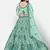 sweet Sky-blue Thread, Zari, and Sequins Embroidered georgette semi stitched lehenga
