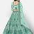 sweet Sky-blue Thread, Zari, and Sequins Embroidered georgette semi stitched lehenga