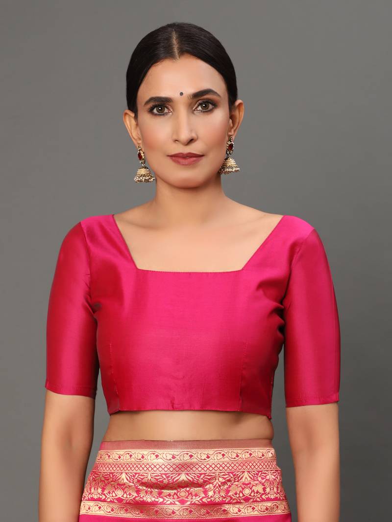 Glemora Pink Fancy Ethnic Wear Silk Blend Banarasi Traditional Saree