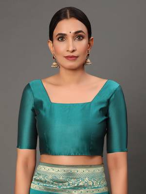 Glemora Rama Fancy Ethnic Wear Silk Blend Banarasi Traditional Saree 4