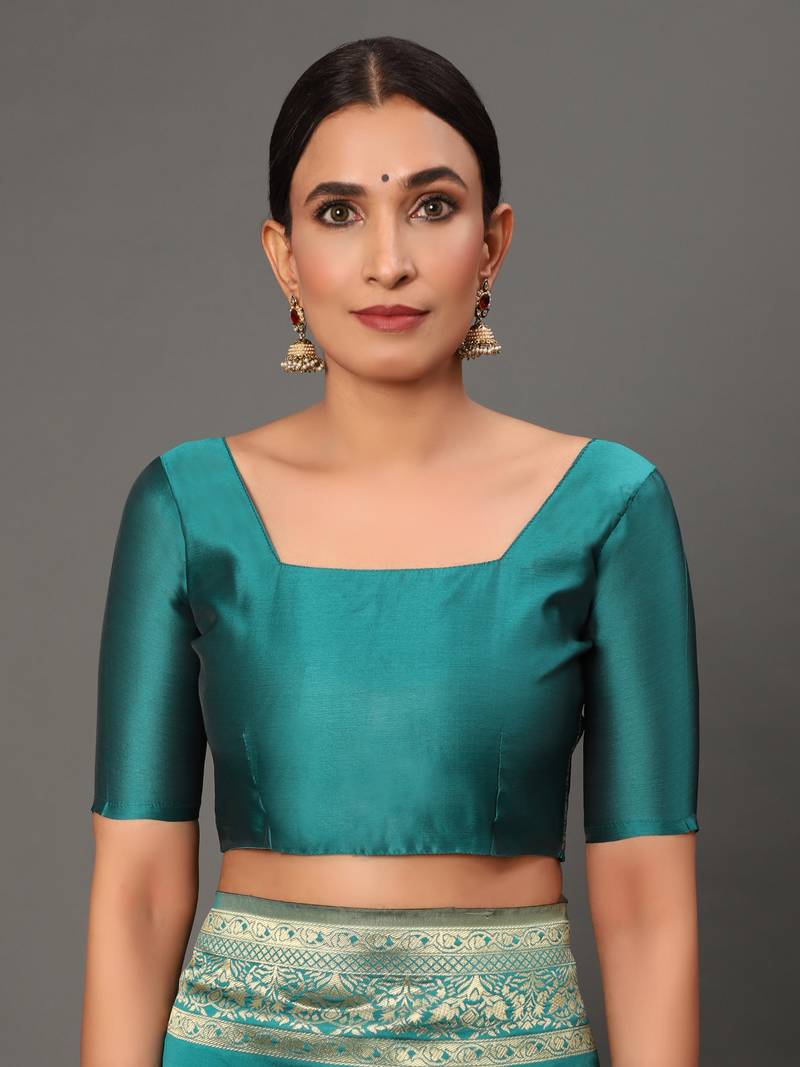 Glemora Rama Fancy Ethnic Wear Silk Blend Banarasi Traditional Saree