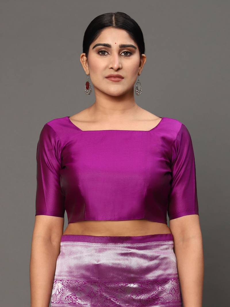 Glemora Purple Designer Ethnic Wear Silk Blend Banarasi Traditional Saree