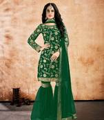 Green embroidered net salwar