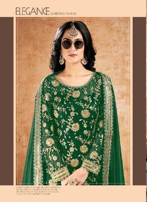 Green embroidered net salwar 2