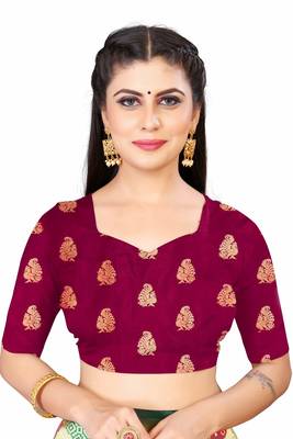 White woven faux kanjivaram silk saree with blouse 5