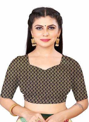 Pink woven faux kanjivaram silk saree with blouse 5