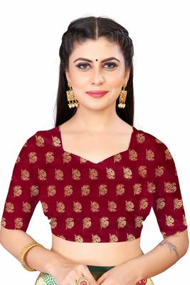 White woven faux kanjivaram silk saree with blouse 5