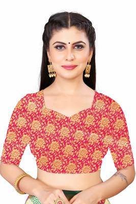Yellow woven faux kanjivaram silk saree with blouse 5