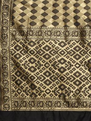 Glemora Black Designer Ethnic Wear Silk Blend Banarasi Traditional Saree 5