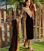 Black embroidered velvet salwar