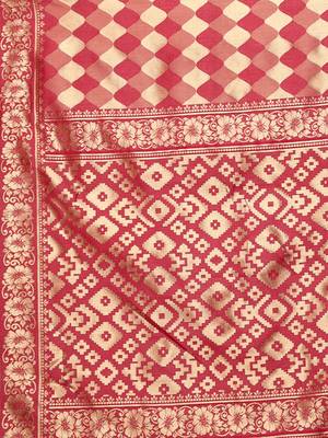 Glemora Pink Designer Ethnic Wear Silk Blend Banarasi Traditional Saree 5