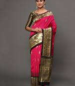 Glemora Pink Beautiful Ethnic Wear Silk Blend Banarasi Traditional Saree