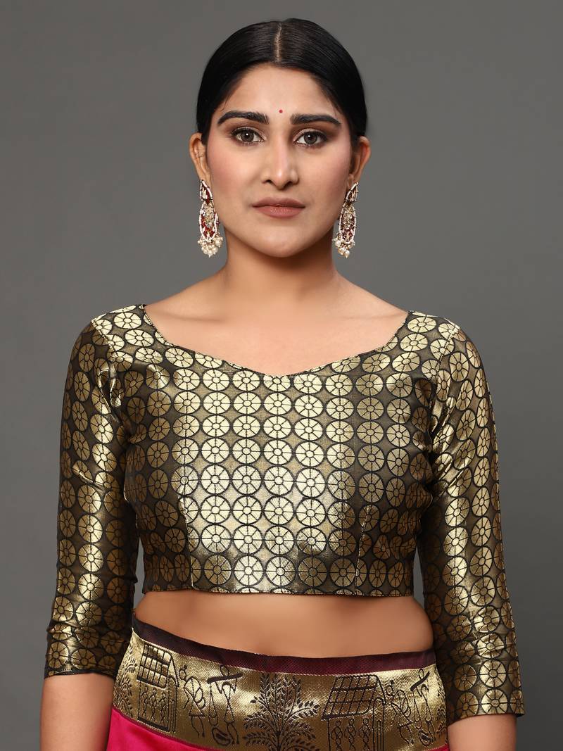 Glemora Pink Beautiful Ethnic Wear Silk Blend Banarasi Traditional Saree