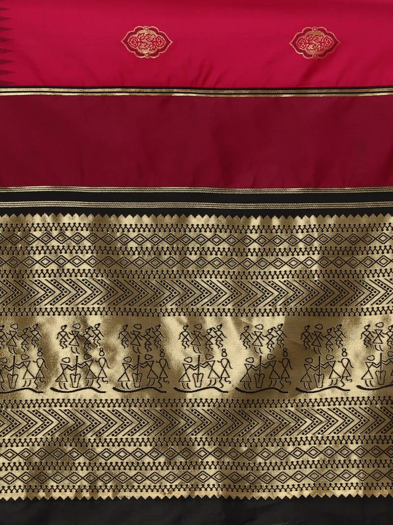 Glemora Pink Beautiful Ethnic Wear Silk Blend Banarasi Traditional Saree