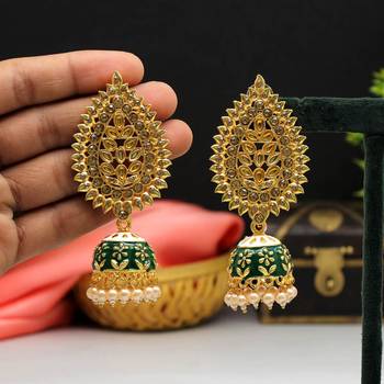 Green jhumkas 1