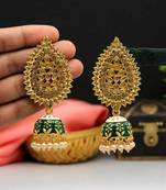 Green jhumkas