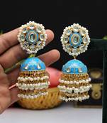 Turquoise jhumkas