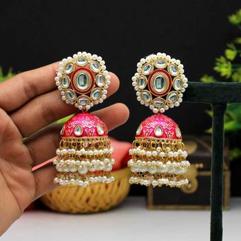 Pink jhumkas 1