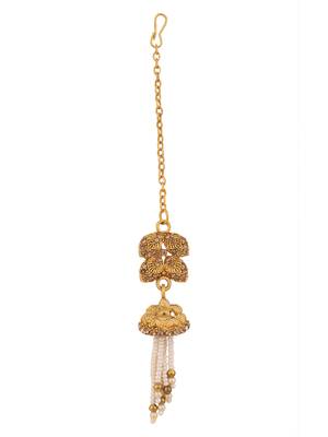 Traditional Hasli Style Gold Plated Choker Cutwork and Floral Design with Earring Maangtika 3