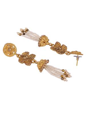 Traditional Hasli Style Gold Plated Choker Cutwork and Floral Design with Earring Maangtika 4