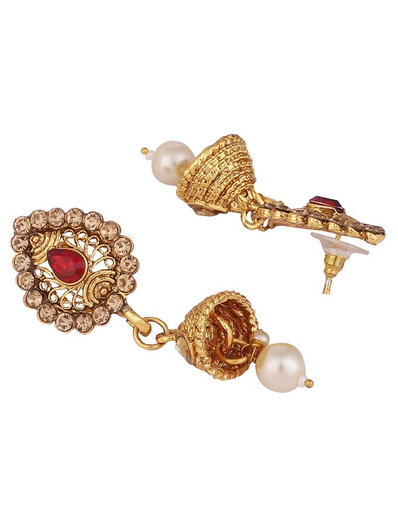 Traditional Hasli Style Gold Plated Choker Cutwork and Floral Design with Earring Maangtika