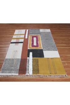 5x7 Ft Indigo Rug Handmade Cotton Dhurrie Area Kitchen Carpet Flatwoven Throw Rug