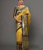 Glemora Yellow Beautiful Ethnic Wear Silk Blend Banarasi Traditional Saree