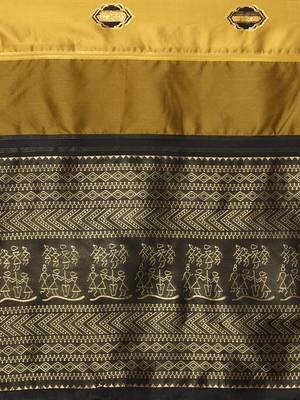Glemora Yellow Beautiful Ethnic Wear Silk Blend Banarasi Traditional Saree 5