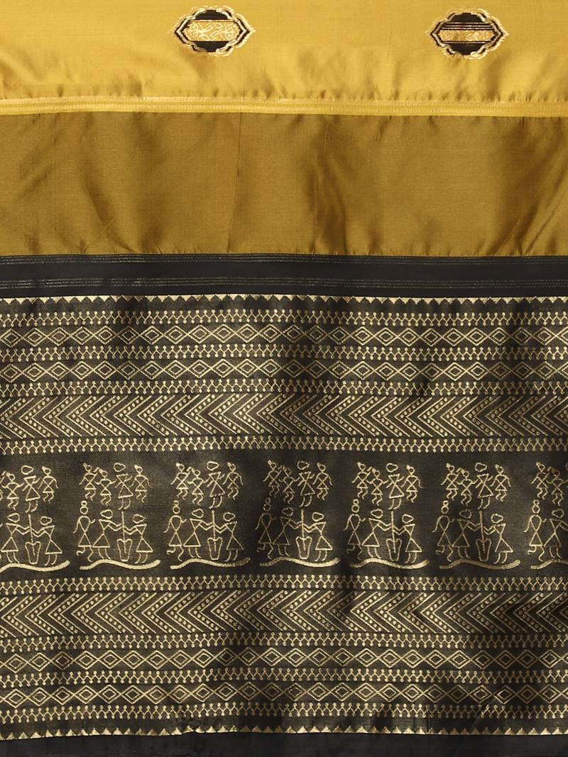 Glemora Yellow Beautiful Ethnic Wear Silk Blend Banarasi Traditional Saree