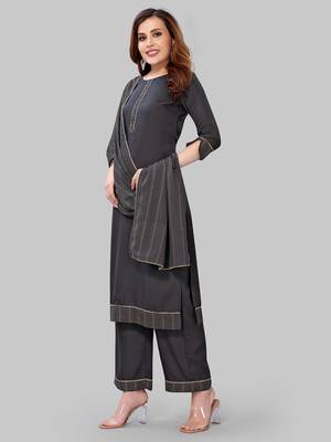 Grey printed viscose rayon combo-kurtis 2