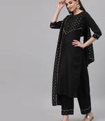 Black printed viscose rayon combo-kurtis